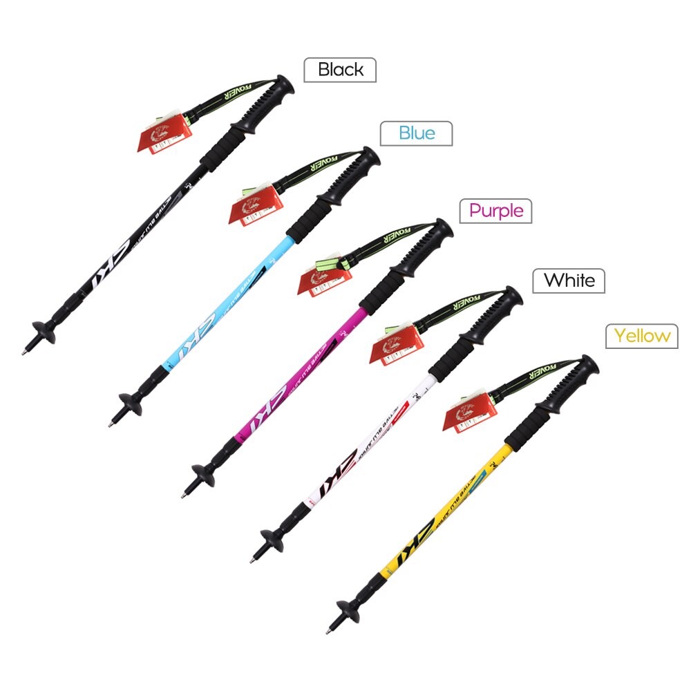 1pcs 3-section Aluminum Anti Shock Walking Stick Hiking Walking Trekking Pole Extending Adjustable Telescopic Walking Canes