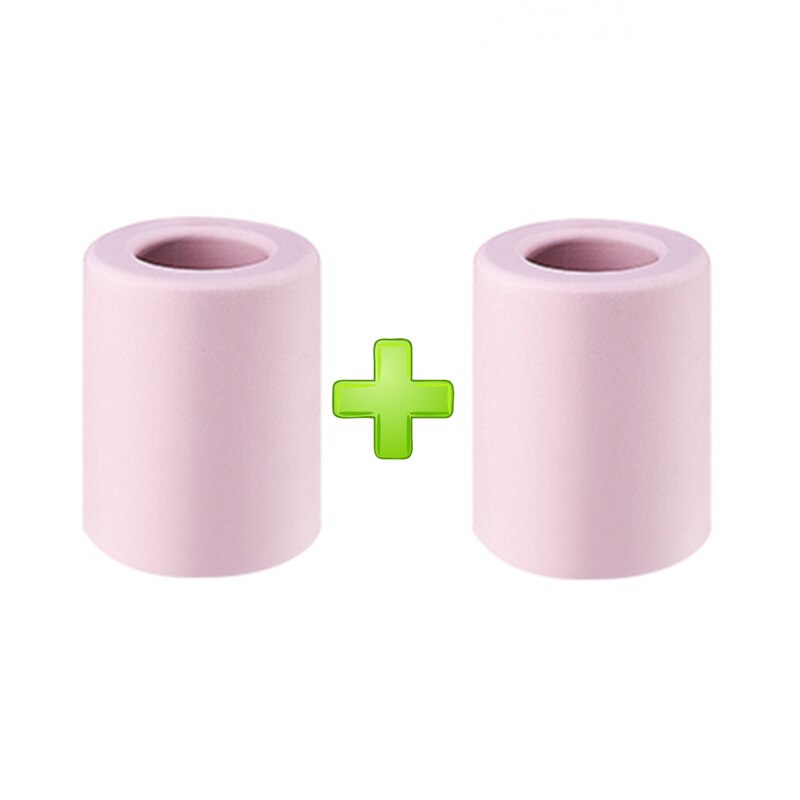 2 stuks mini reis tandenborstelhouder zonder kalkaanslag, natuurlijk materiaal, diatomeeënaarde, absorbeert snel water, huisdecoratie, blauw-witte kleur: Roze