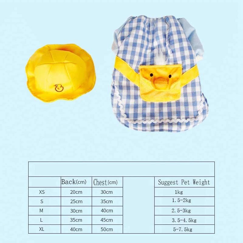 cute duck duck hat dog clothes cartoon backpack pet clothes small dog shirt chihuahua pet coat Yorkshire pet clothes