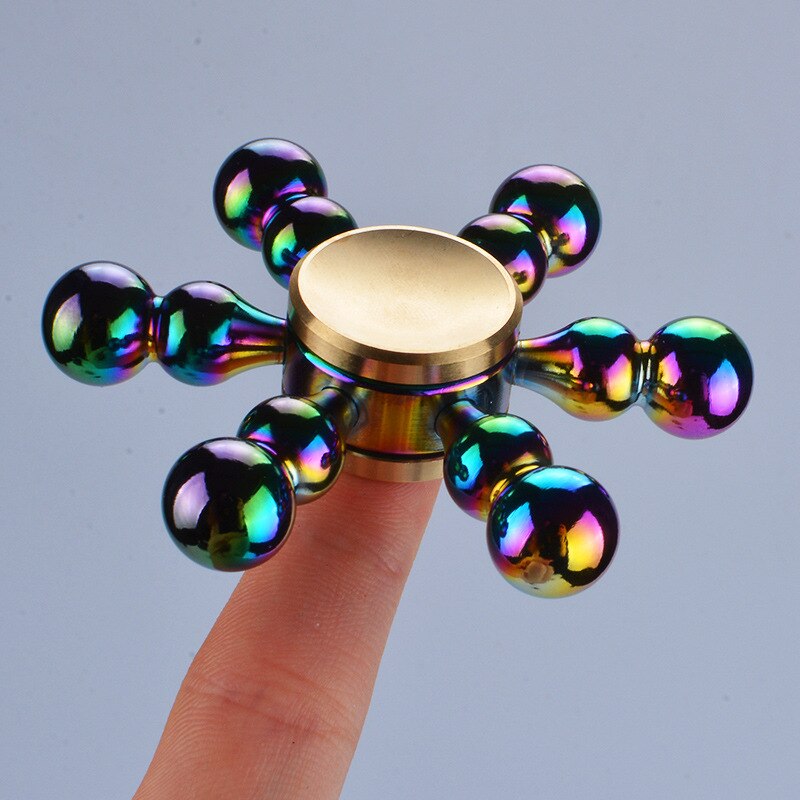 Multicolor Fidget Spinner Metal Alloy Smooth Hand Spinner Adult Office Anxiety Relief Stress Flower Gyro Tri Spinner Toy For Kid: G