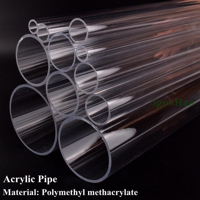 2 st  od 16 ~ 110mm transparent akryl akvarium akvarium rör plexiglas vattenförsörjningsrör hem trädgård gör-det-själv-bevattningsbeslag 50cm