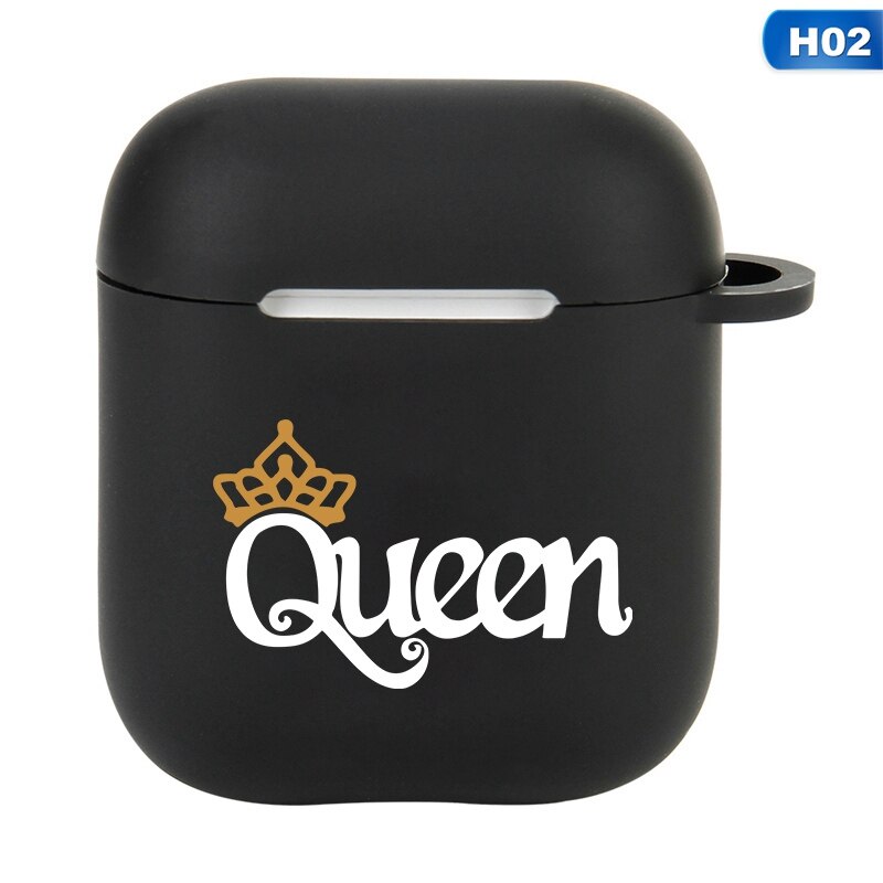 Koningin Koning Siliconen Beschermhoes Voor Airpods Silicone Case Protector Voor Airpods Bluetooth Draadloze Oortelefoon Gevallen: H02