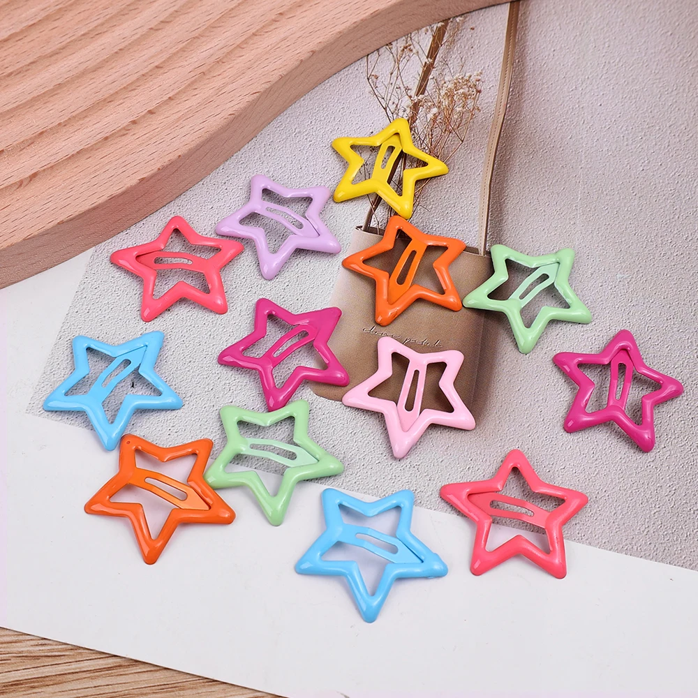 Pinzas para el cabello con forma de estrella de colores Y2K para niñas y niños, horquillas decorativas para el cabello, accesorios para el cabello a la para mujer