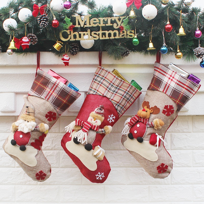 Kerstsok, kerstversiering voor thuis, kerstsokken, kerstboomdecoratie, kerstversiering