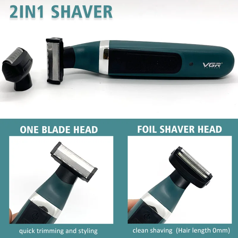 VGR Pubic Hair Trimmer Shaver for Men Body Groomer for Groin & Balls Replaceable Blade Electric Razor IPX5 Waterproof Epilator