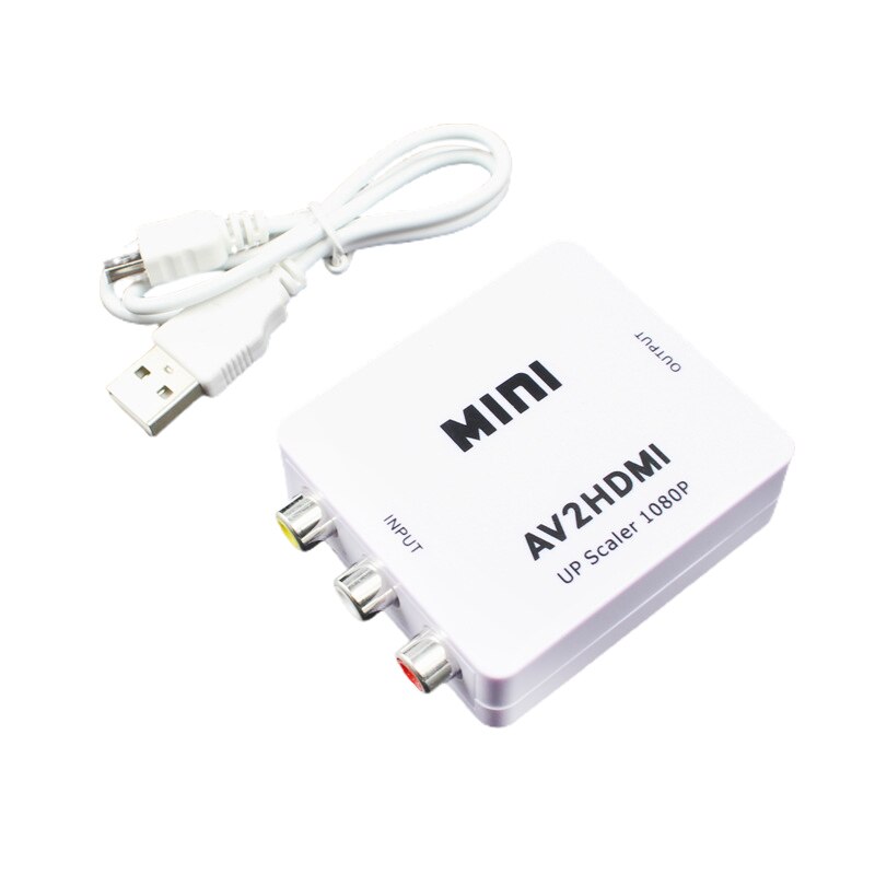 Mini RCA AV To HDMI Converter Adapter Composite AV 2 HDMI Converter 1080P: WT