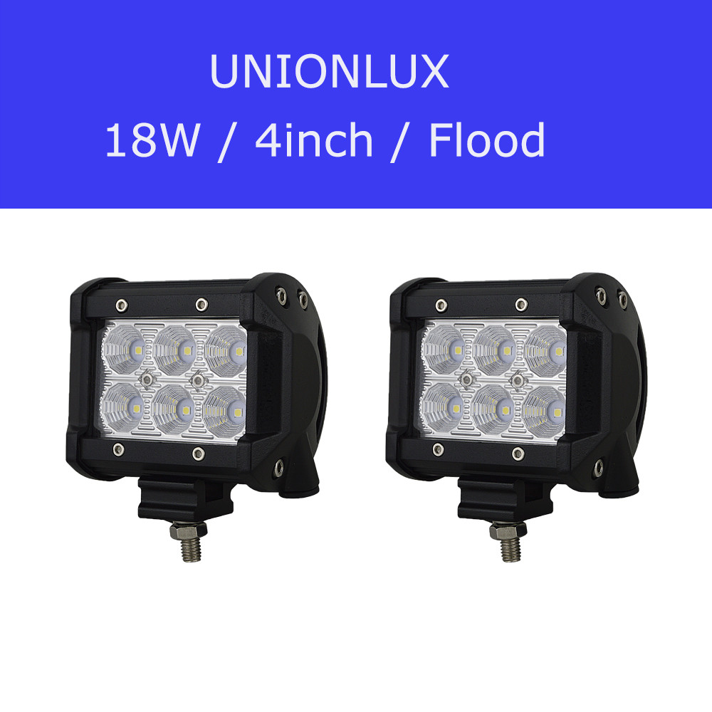 18W 36W 72W 126W LED Work Light Bar Combo Off road 4" 12" 17" 20inch LED Bar for Truck Tractor ATV SUV 4X4 4WD Fog Driving Lamp: 2x 4in 18W Flood