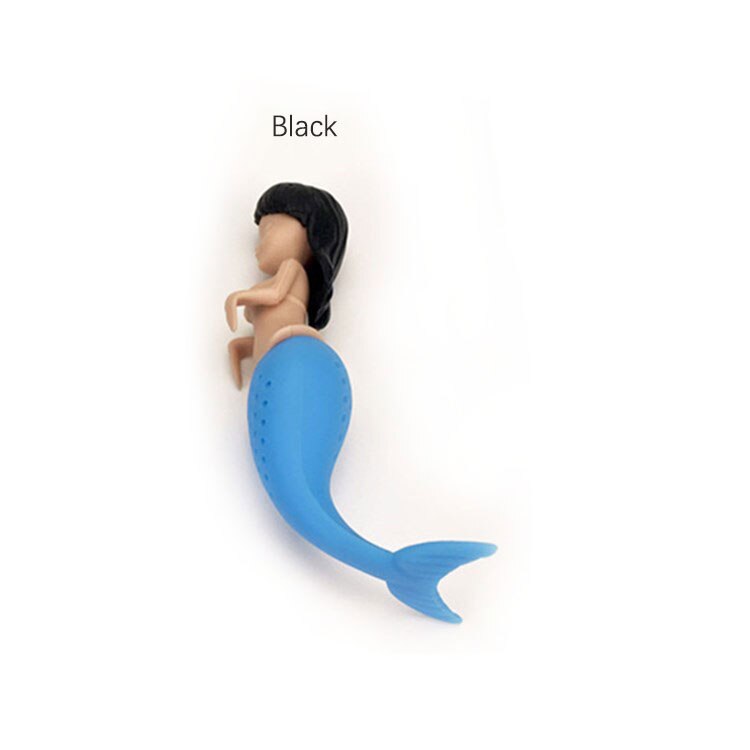 Handsome dog tea infuser Dog Filter Diffuser Portable Reusable Spice Loose Leaf Herbal Strainer: Mermaid-Black