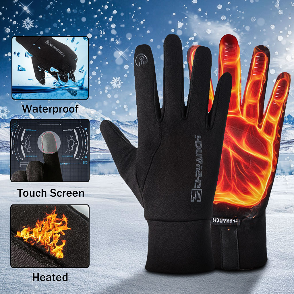 1Pair Skiing Gloves Unisex Thermal Outdoor Sports Waterproof Windproof Screen Induction Glove Cycling fishing Gloves#40