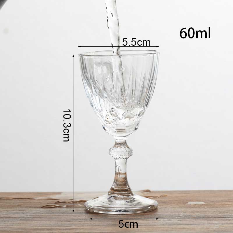 Transparent Retro Wine Glass Carved Goblet Whiskey Red Wine Glasses Home Bar Wedding Party Champagne Flutes Cocktail Glass: Spirit glass