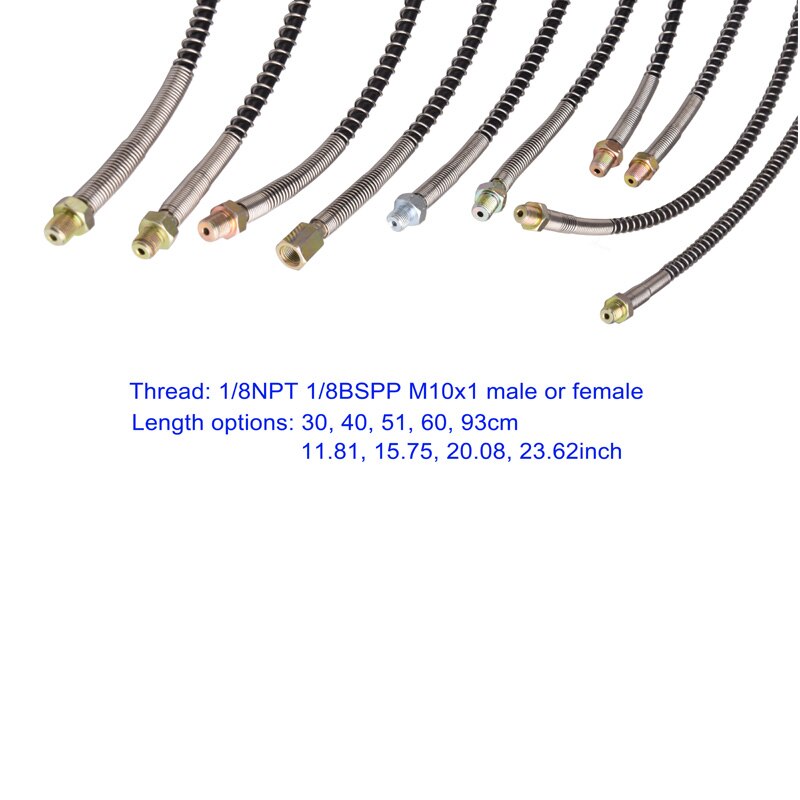 Pcp Paingball Duiken Hoge Druk Slang 1/8Bspp Mannelijke 1/8NPT Mannelijke Verbinding 60Cm Lange