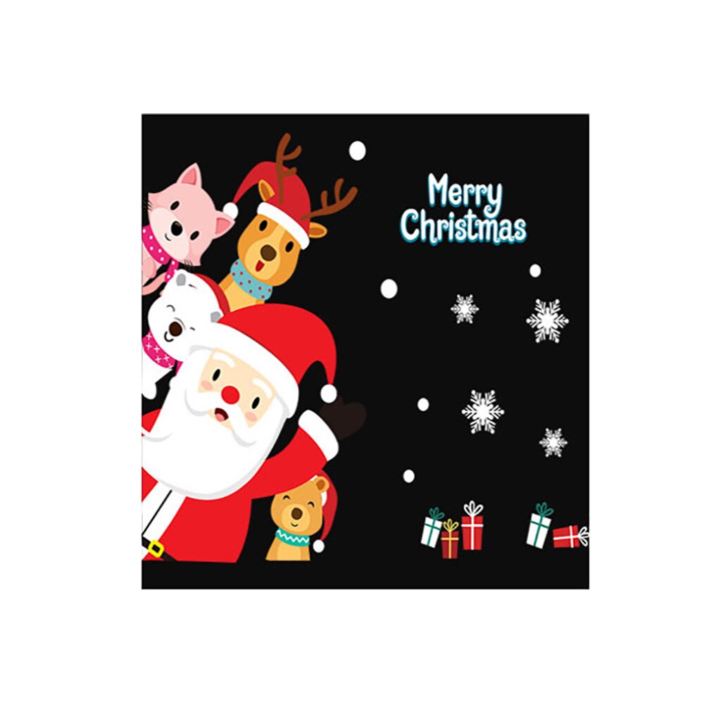 Merry Christmas Window Art Decals Family Room Wall Stickers Murals Decorative Stickers Removable Wall Art Stickers