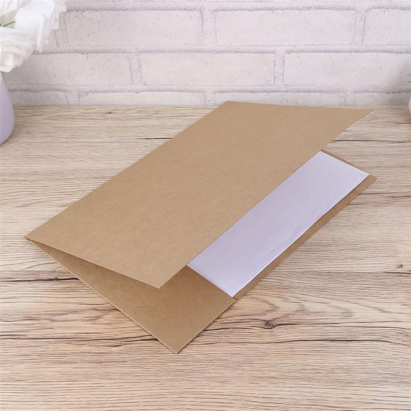 20pcs A4 Kraft Paper File Folder Document Paper Organizer Storage Holder School Office Stationery Supplies