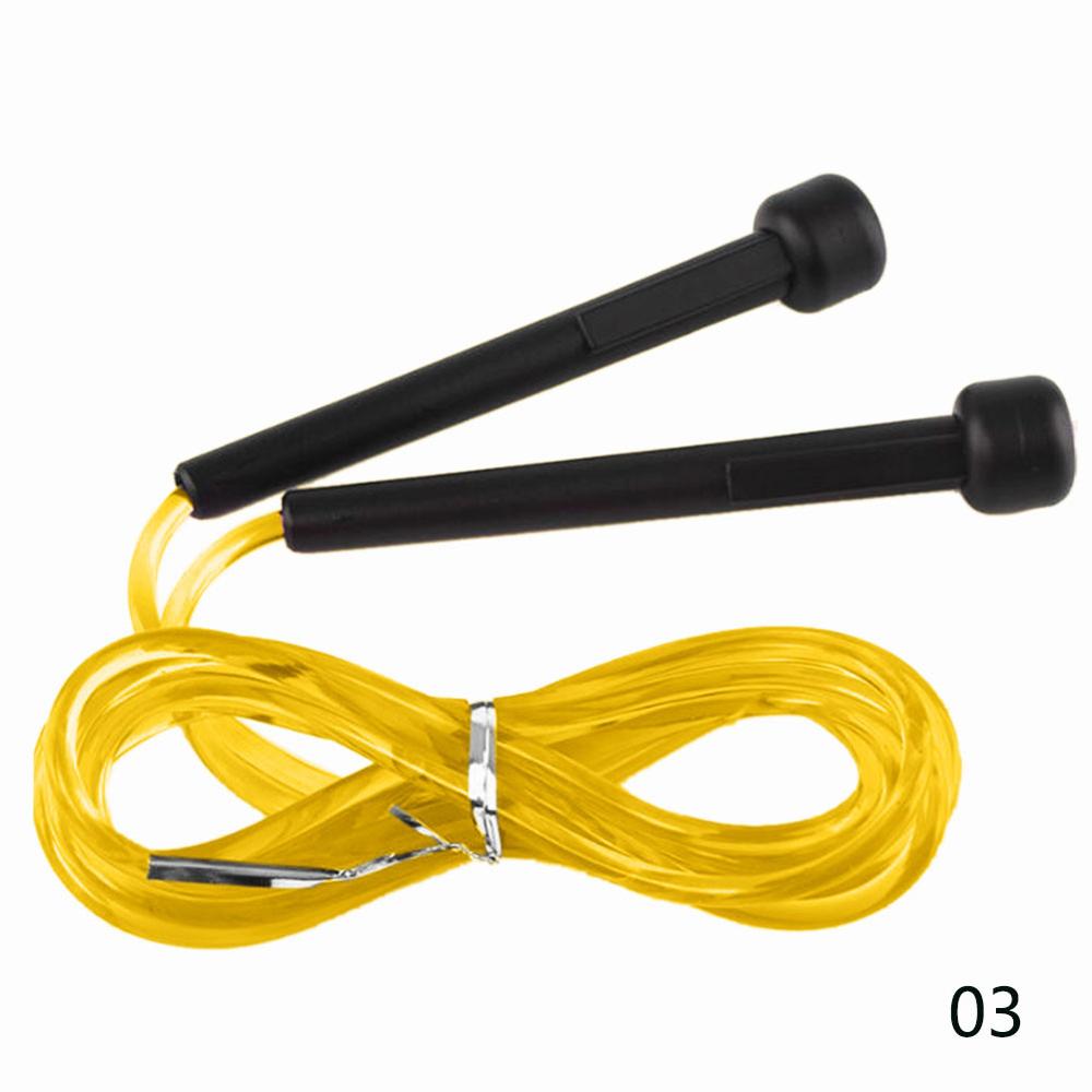 Adjustable Skipping Rope Transparent PVC Eco-friendly Fitness Exercise Jump Rope: YELLOW