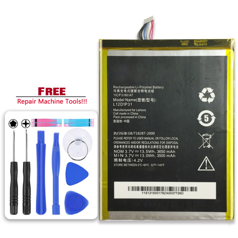 Lithium-Polymer Batterie L12D1P31 L12T1P33 3650mAh Für Lenovo IdeaTab Lepad A1000 A1010 A5000 A3000 A3000-H