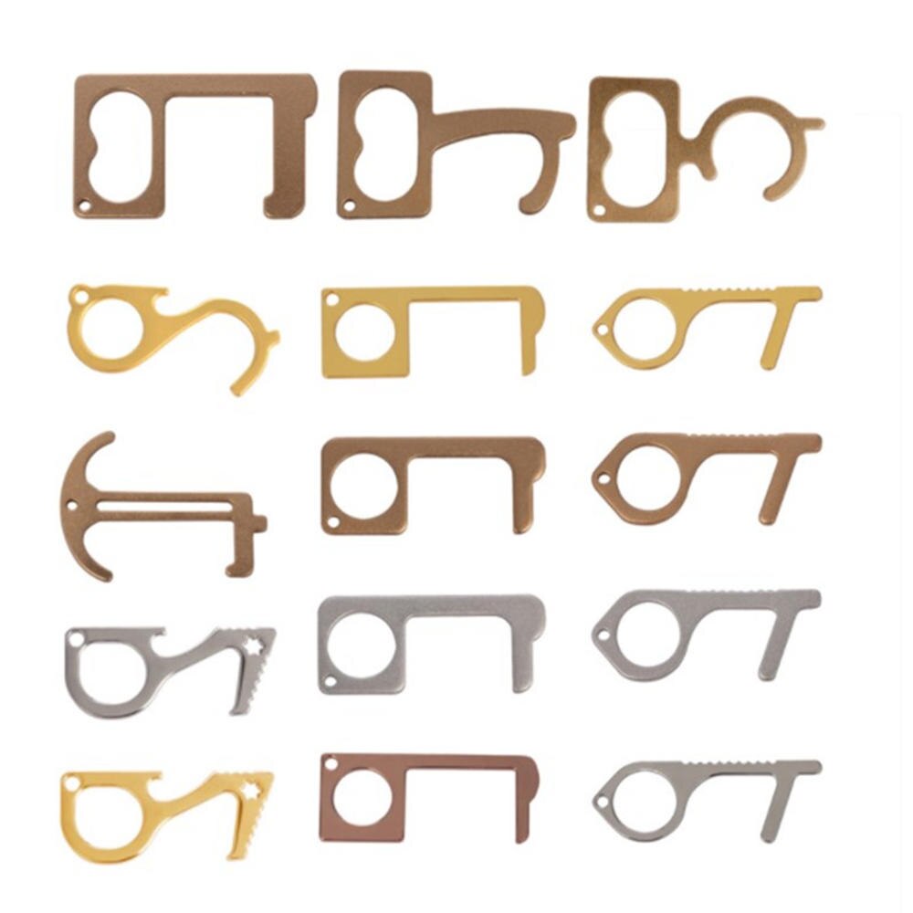 Multi-functional Anti-contact Key Chain Protection Against Epidemic And Anti-virus Easy Pull Button Isolation Portable Door Open