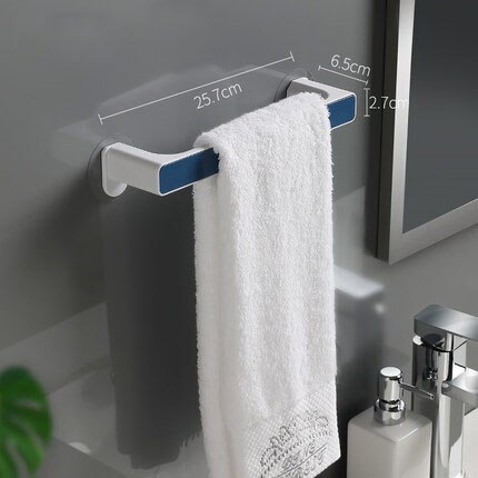 Selvklebende sugekopp håndkleholder dårlig kjøkkenhåndkleholder porte torchon mat handtuchhalter badkamer organizer: Kort blå