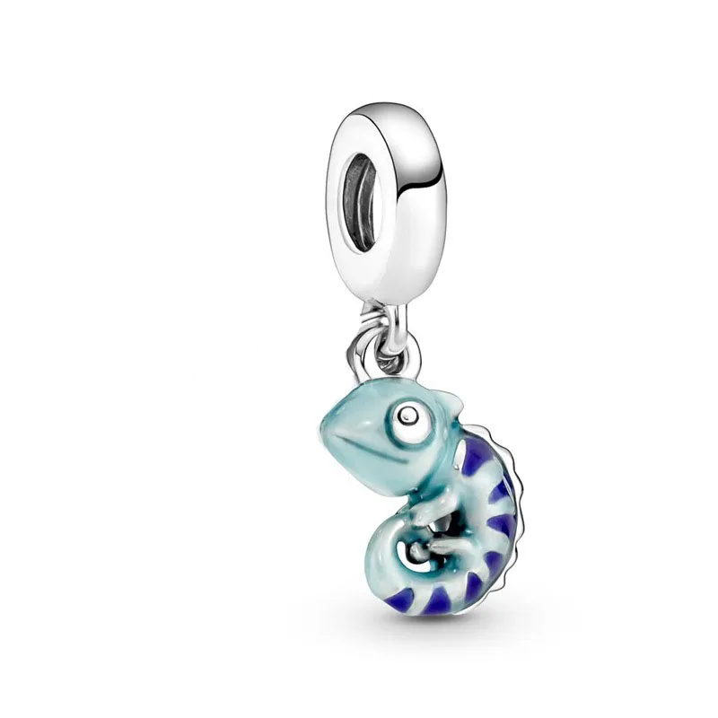Abalorio de estrella de corazón para mujer, Pulsera Original, joyería de , azul, Océano, Tortuga, pulpo, serie,: Azul cielo