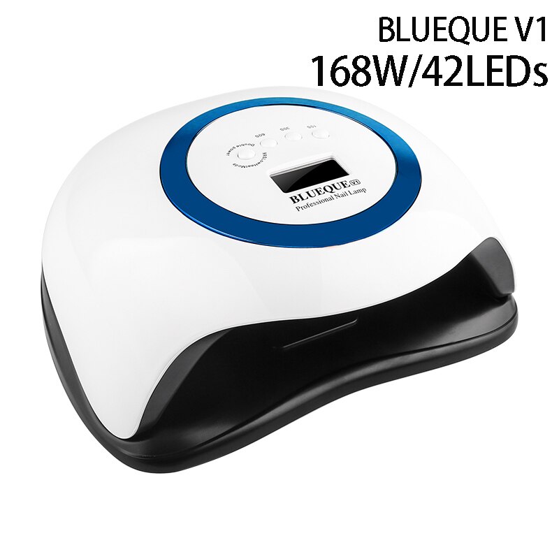 BLUEQUE-lámpara UV de secado rápido para uñas, herramienta de salón de manicura con sensor inteligente de movimiento, 42LED, 168W, V1,: Blue V1 / US