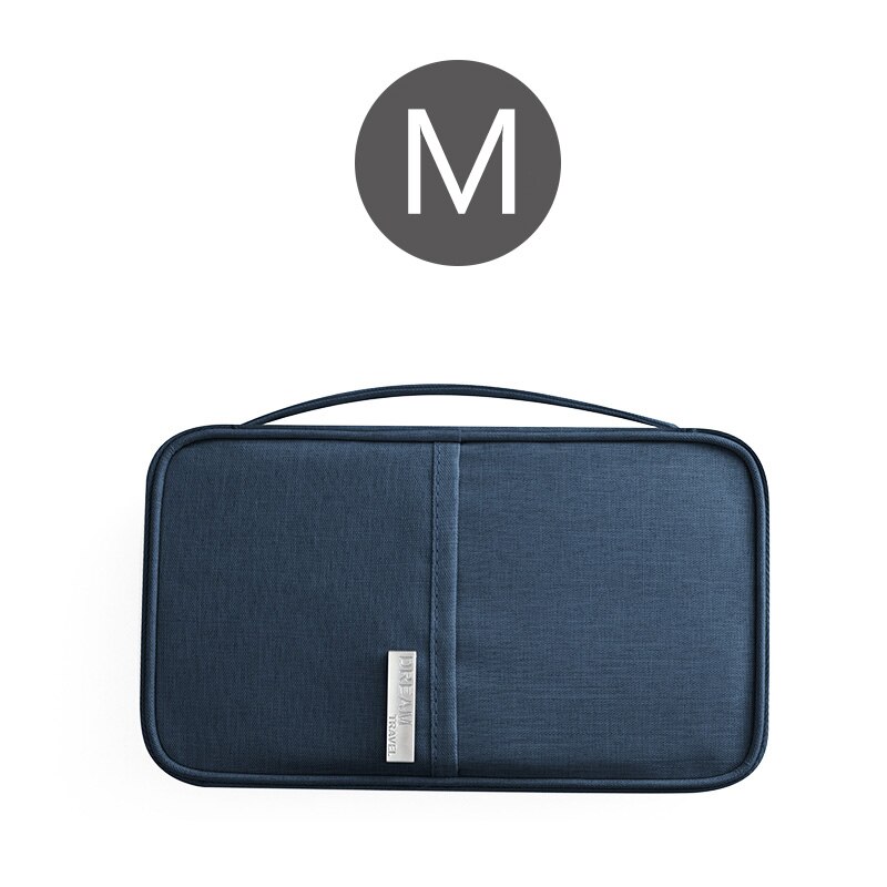 Couverture de passeport de voyage, porte-passeport étanche, multifonctionnel, organisateur de documents d&#39;identité, accessoires pour cartes de crédit: Navy M