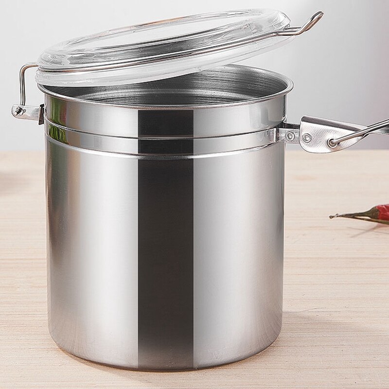 Bote hermético para cocina, harina grande café en grano, Té cereales azúcar galleta Almacenamiento de Metal para alimentos botes