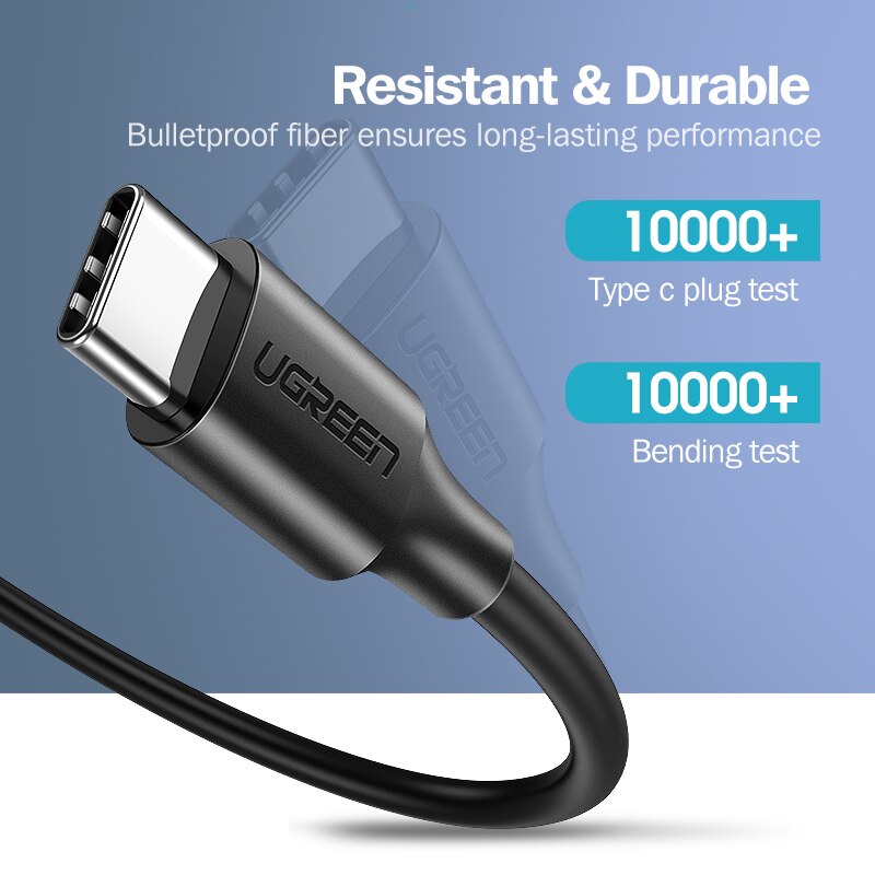 Ugreen Usb C Naar Usb Type-C Kabel PD100W 60W Snelle Lading Data Kabel Voor Macbook Samsung S9 plus Usb Type C Kabel 100W Pd Kabel