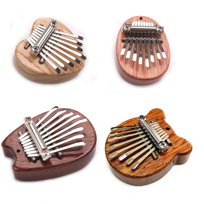 2021 Hot 8 Key Mini Kalimba Finger squisito pollice pianoforte musicale Marimba strumento musicale in legno acrilico ciondolo buon regalo