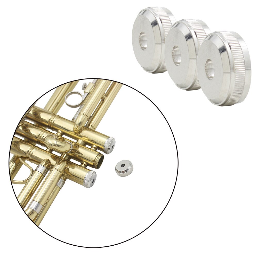 Tapa de pistón de botón de trompeta, accesorios de latón para instrumentos musicales, válvula inferior, cubierta inferior y tapa superior de pistón de tornillo superior, 3 piezas: Lower cover