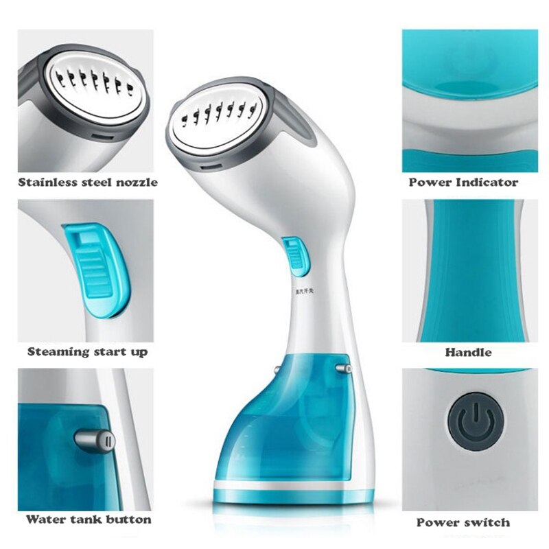 DMWD Popular HandHeld Garment Steamer Stainless Steel Nozzle 260 ML Mini Clothes Iron Steamer Brush Air Humidifier Facial Steame