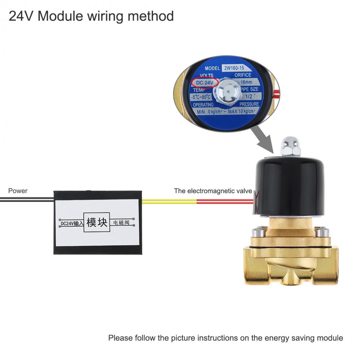 Válvula Solenoide Módulo de ahorro de energía 4 cables AC220V DC24V DC12V 24h trabajo de energía de largo tiempo sin piezas de válvula de calor