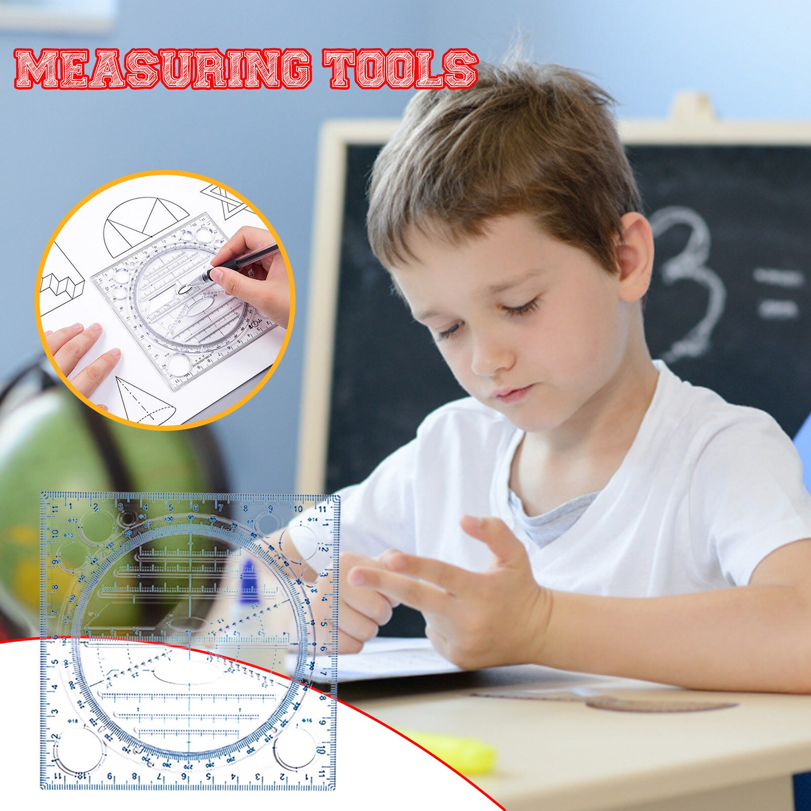 fast Multifunctional drawing ruler Drawing Ruler Mathematical Geometry Template Study accessoires