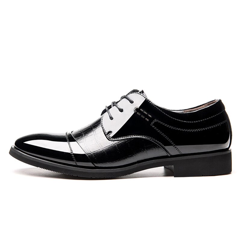 COSIDRAM Spring Men Formal Shoes Pointed Toe Wedding Business Shoes PU Leather Dress Shoes For Male BRM-947