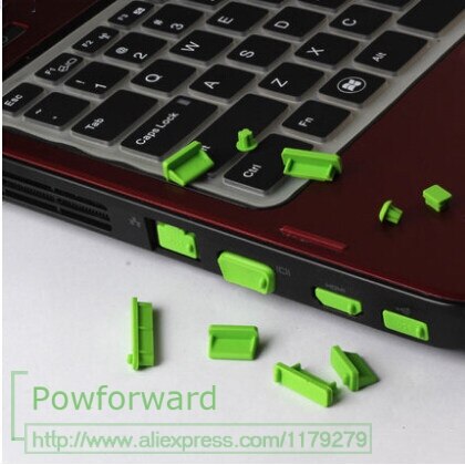 Allmänna bärbara datorer silikon anti-damm propp för bärbar dator portar för dell acer asus lenovo toshiba msi hp ibm: Grön