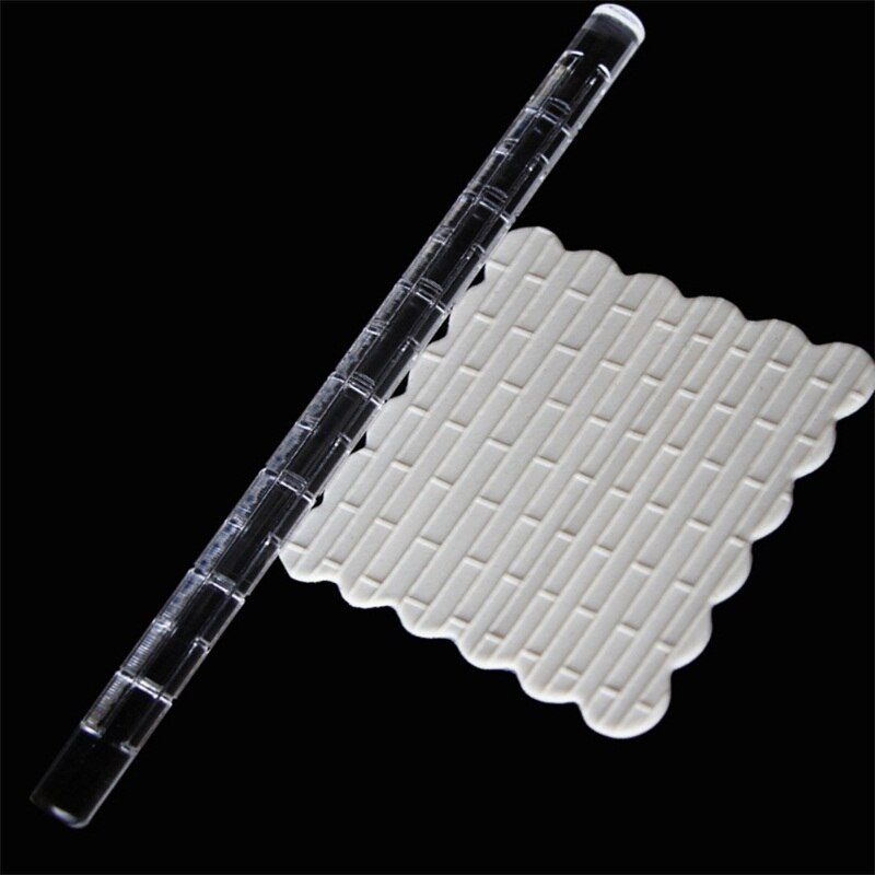 Fondant Transparant Acryl Carving Rolling Pin Droog Tempo Rieten Afdrukken Mini Non-stick Pastry Boards Voor Koekjes Bakken