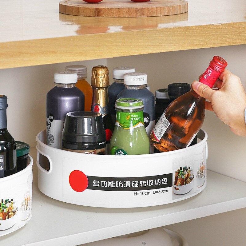 Bandeja de almacenamiento rotativa antideslizante multifunción, estante de plástico giratorio para cocina, baño, , escritorio de cosmética con rotación de 360 grados