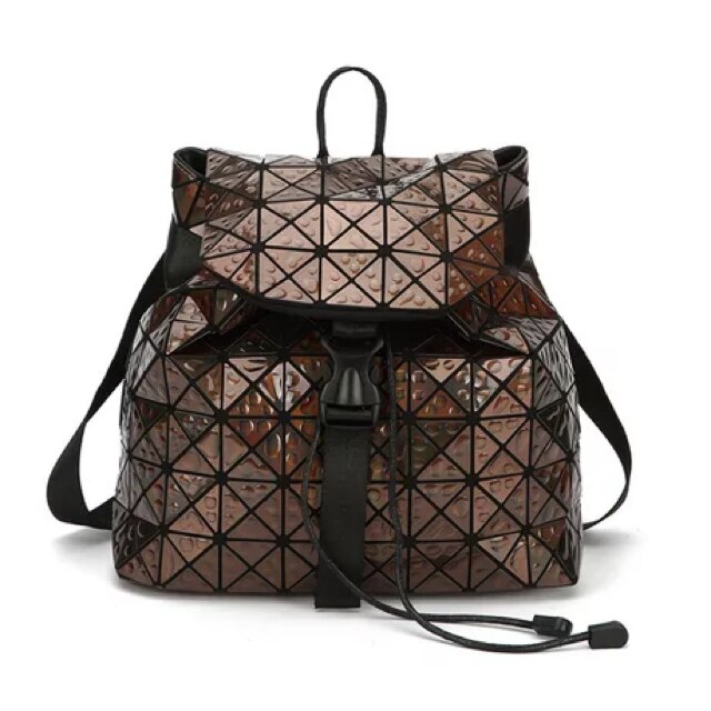 Geometric Luminous Women's Bag Holographic Reflective Flashing Color Backpack: Style 3