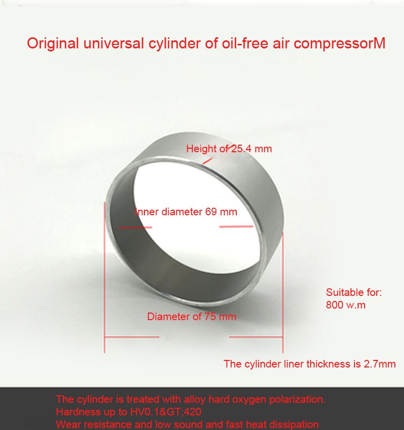 3Pcs Olie-Gratis Machine Luchtpomp Zuigerveer Compressor Accessoires Cilinder Staal Mouw Rubber Kom Ring: I