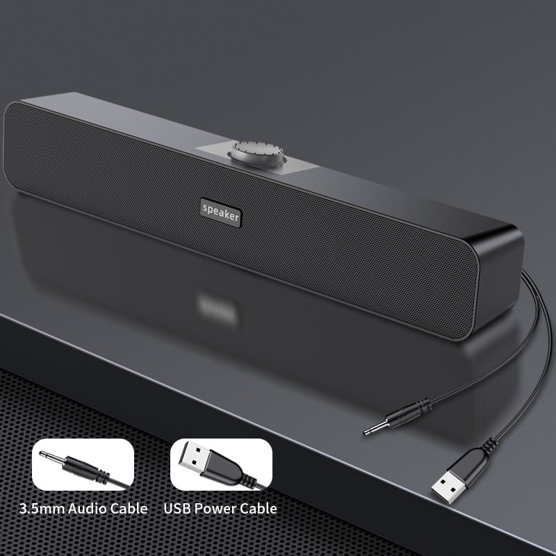 Computer Speaker, Bedrade Usb Desktop Speaker, Stereo Usb Aangedreven Mini Soundbar Voor Pc Tablet Desktop Laptop Mp3 Mac Air/Pro