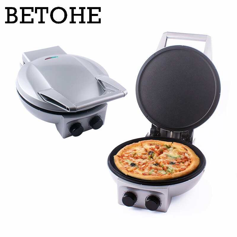Plancha eléctrica de doble cara para hacer crepes y tortitas, sartén para Pizza, máquina para freír carne y barbacoa, sartén para hornear, plancha para pasteles