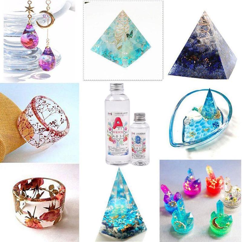 Ab Crystal Epoxy Hars Lijm Kleine Fles 1:1 Ab 1 Set Hars Mallen Maken Gereedschap Starter Set Diy Gereedschap Kits roeren Stok