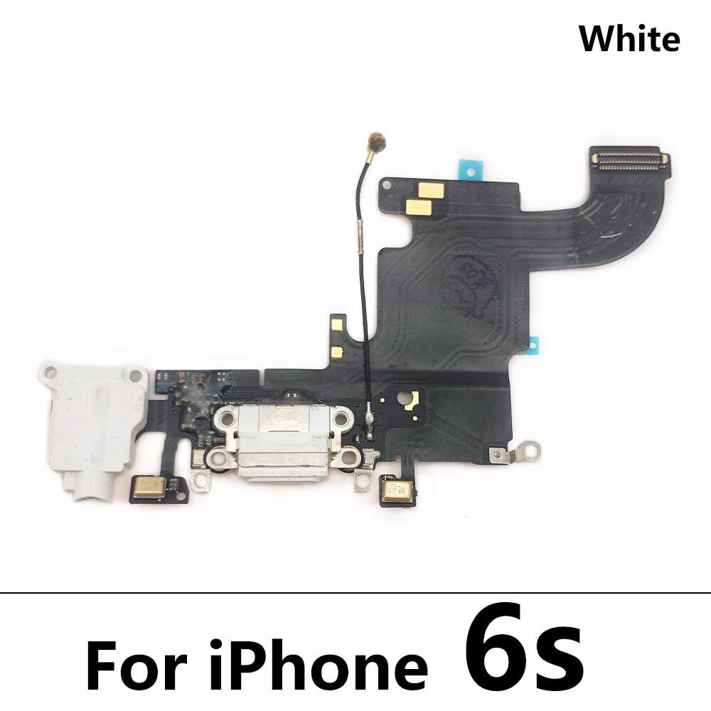 Original USB Charging Port Mic Microphone Dock Connector Board Flex Cable Repair Parts For Iphone 6 6S 7 8 Plus: For  6s White Ori