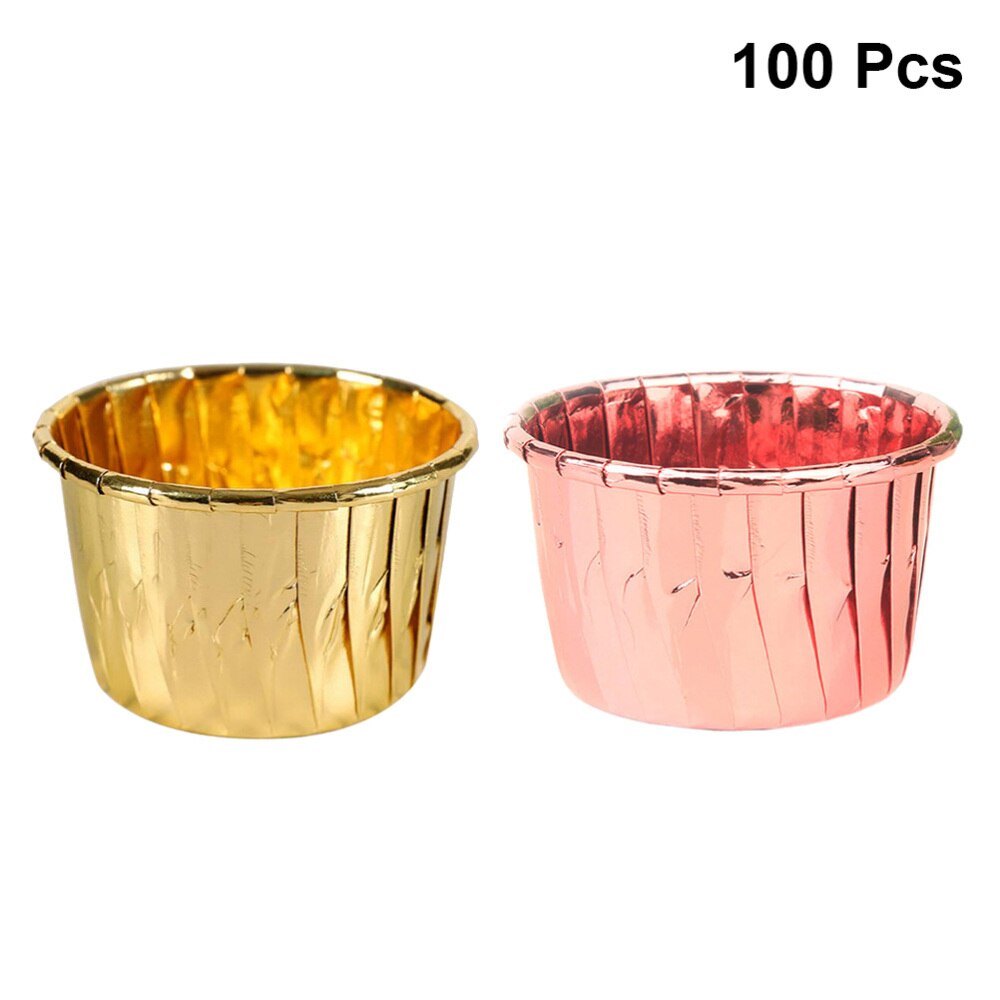 100 stuks cakevormpjes hittebestendig gekruld papier wegwerp cupcakevormpjes feestbenodigdheden muffinvormpje voor het bakken van bruiloften