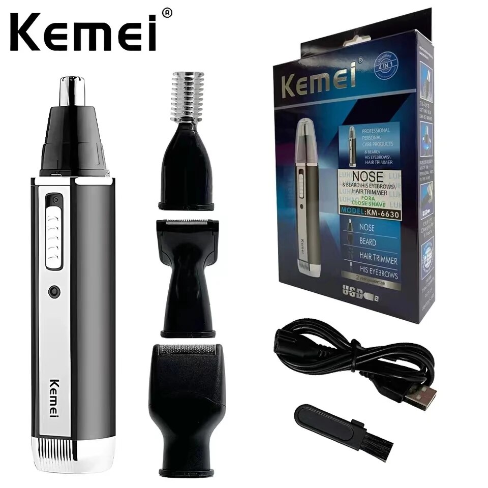 Kemei 4 In 1 Electric Rechargeable Nose And Ear Hair Trimmer Shaver Personal Care Tools For Men KM-6630
