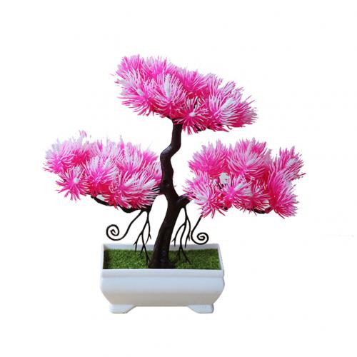 Brussels 08 Kunstmatige ingemaakte boom simulatie bonsai boom plant dekblad nep bloem boom met pot tafel centerpieces voor badkamer thuis keuken kantoor boekenplank tuin decor roze
