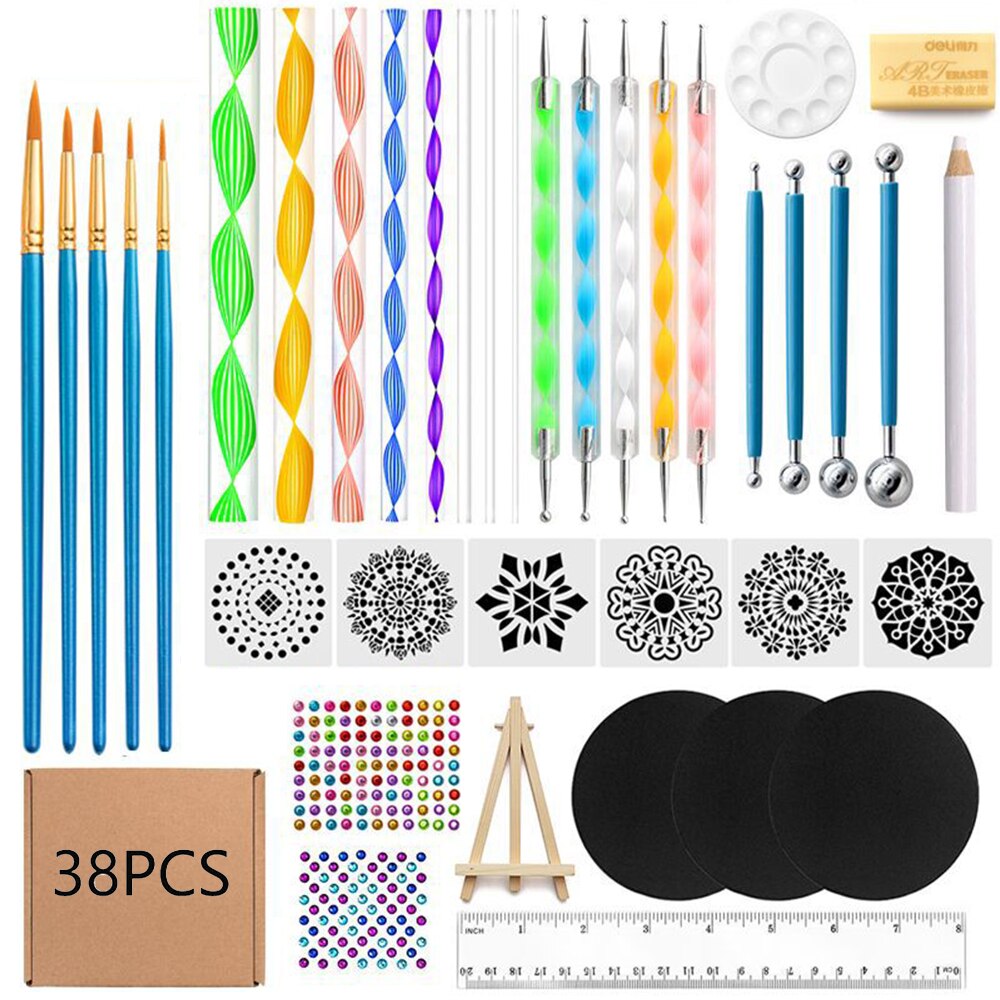 Kit 24 Pièces Outils Peinture à Points - Pour Mandala, Pierres, DIY - Formes Variées