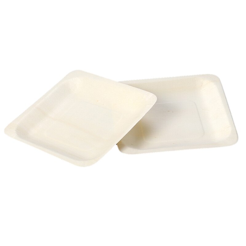 100 stuks wegwerp vierkante houten borden draagbaar servies voor verjaardagsfeestjes bruiloften restaurant picknick barbecue 140 x 140mm