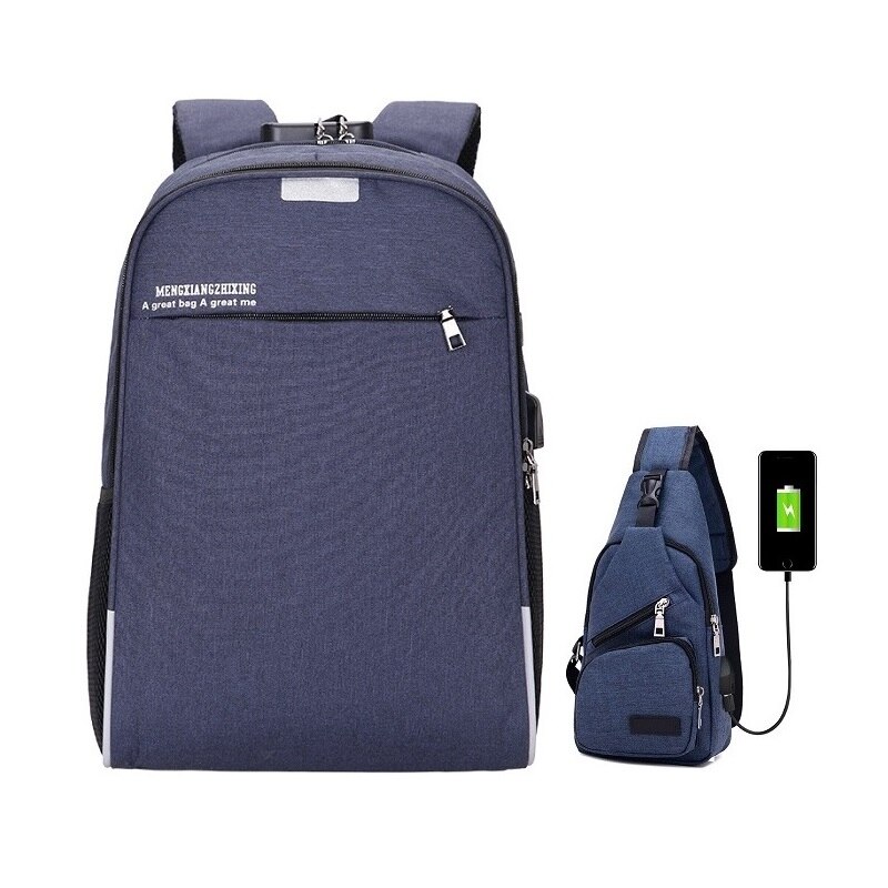 Anti-theft password lock ladies laptop backpack Men's USB Business Travel Bag mochilas escolares para adolescentes hombre: Set 18