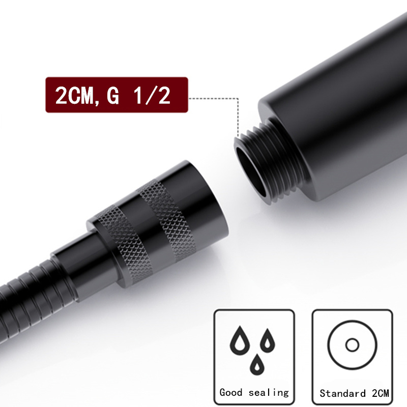 high pressure black shower head 5 functions with switch on/off button spray Water Saving Shower Adjustable Bath shower