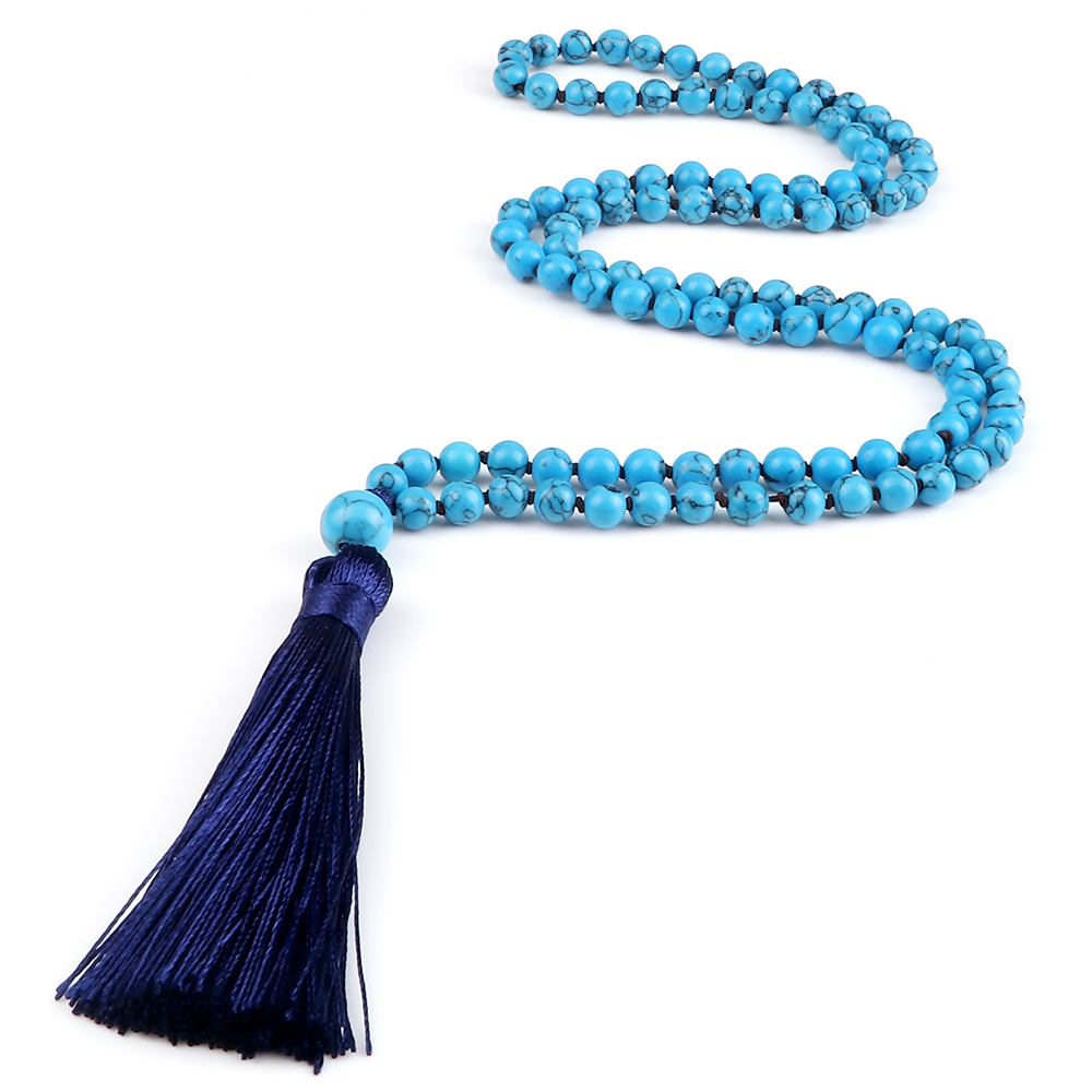 108 Beads Prayer Necklace Natural Green Stripe Onyx Stone Buddhist Buddha Meditation Bead Mala Necklace Women Men Jewelry: Pure Gold Color