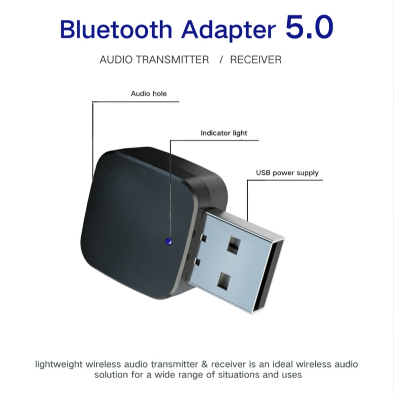 Bluetooth 5.0 Audio Receiver Transmitter 3.5mm AUX Jack Stereo Bluetooth Transmitter For TV PC Wireless Adapter For Car